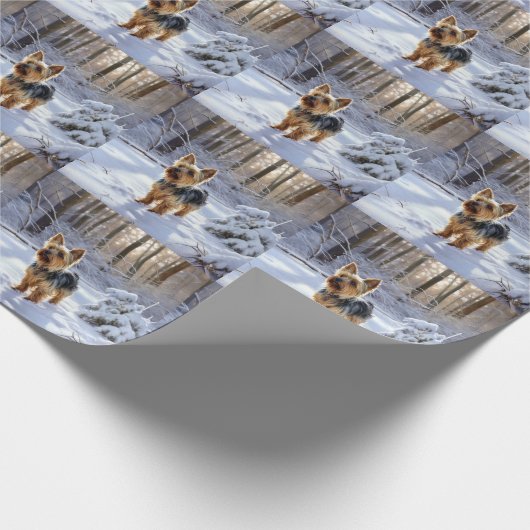 Yorkshire Terrier Let It Snow Christmas Geschenkpapier (Ecke)