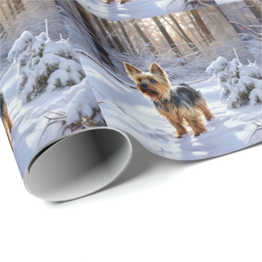 Yorkshire Terrier Let It Snow Christmas Geschenkpapier (Rolleneckpunkt)