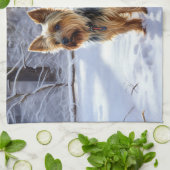 Yorkshire Terrier Let It Snow Christmas Geschirrtuch (Gefaltet)