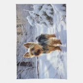 Yorkshire Terrier Let It Snow Christmas Geschirrtuch (Vertikal)