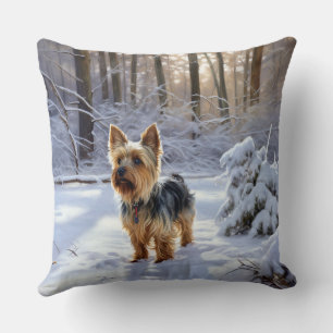 Yorkshire Terrier Let It Snow Christmas Kissen