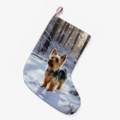 Yorkshire Terrier Let It Snow Christmas Kleiner Weihnachtsstrumpf (Vorderansicht (hängend))