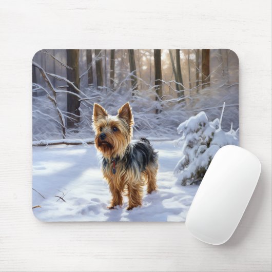 Yorkshire Terrier Let It Snow Christmas Mousepad (Mit Mouse)