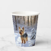 Yorkshire Terrier Let It Snow Christmas Pappbecher (Vorderseite)