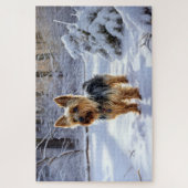 Yorkshire Terrier Let It Snow Christmas Puzzle (Vertikal)