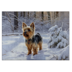 Yorkshire Terrier Let It Snow Christmas Schneidebrett
