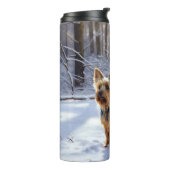 Yorkshire Terrier Let It Snow Christmas Thermosbecher (Nach links gedreht)