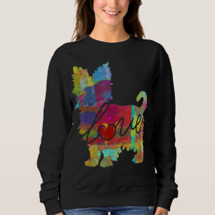 Yorkshire Terrier Liebe Floral Watercolor Yorkie D Sweatshirt