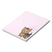 Yorkshire Terrier Liebe (kurze Haare mit Bogen) Notizblock (Rotiert)