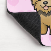 Yorkshire-Terrier-Liebe (kurzes Haar kein Bogen) Mousepad (Ecke)
