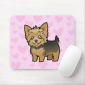 Yorkshire-Terrier-Liebe (kurzes Haar kein Bogen) Mousepad (Mit Mouse)