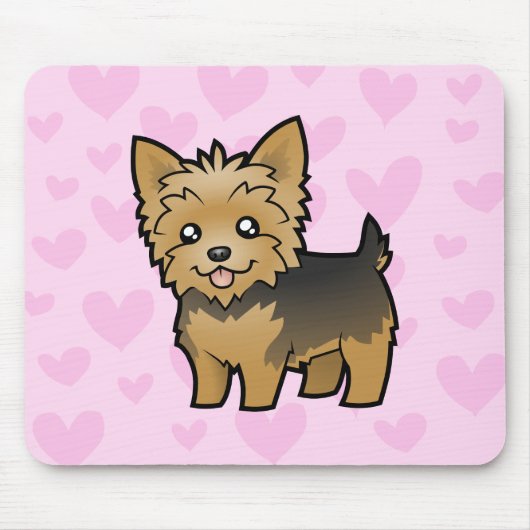 Yorkshire-Terrier-Liebe (kurzes Haar kein Bogen) Mousepad (Vorne)