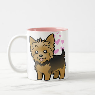 Yorkshire-Terrier-Liebe (kurzes Haar kein Bogen) Zweifarbige Tasse