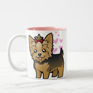 Yorkshire-Terrier-Liebe (kurzes Haar mit Bogen) Zweifarbige Tasse