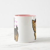 Yorkshire-Terrier-Liebe (kurzes Haar mit Bogen) Zweifarbige Tasse (Mittel)