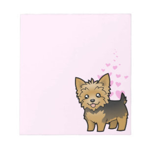 Yorkshire Terrier Liebe (kurzes Haar ohne Bogen) Notizblock