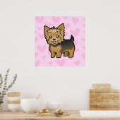 Yorkshire Terrier Liebe (kurzes Haar ohne Bogen) Poster (Küche)