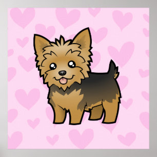 Yorkshire Terrier Liebe (kurzes Haar ohne Bogen) Poster