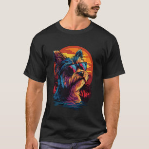 Yorkshire Terrier Liebhaber Sonnenuntergang Retro T-Shirt