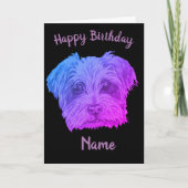 Yorkshire Terrier Lila Black Birthday Karte (Vorderseite)