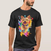 Yorkshire Terrier Lovers Splash Art Yorkshire Terr T-Shirt (Vorderseite)