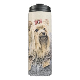 Yorkshire-Terrier-Malerei - niedliche Thermosbecher
