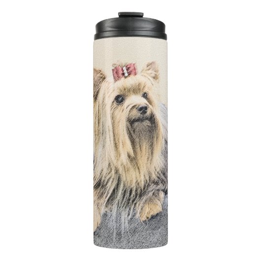 Yorkshire-Terrier-Malerei - niedliche Thermosbecher (Vorderseite)