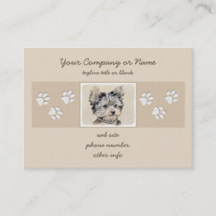 Yorkshire-Terrier-Malerei - niedliche Visitenkarte