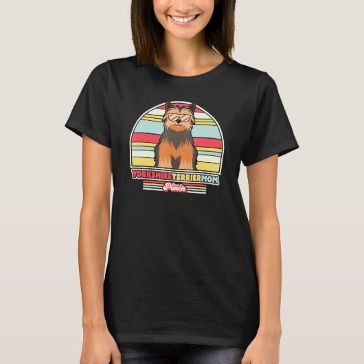 Yorkshire Terrier Mama Retro Style T-Shirt (Vorderseite)