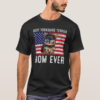 Yorkshire Terrier Mama Usa American Flag Yorkshire T-Shirt
