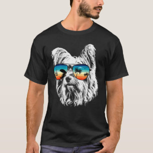 Yorkshire Terrier mit Brille Sonnenbrille Retro St T-Shirt