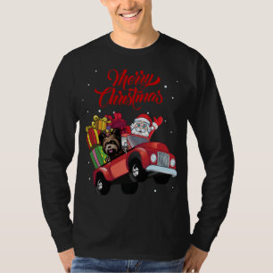 Yorkshire Terrier mit dem Weihnachtsmann in Red Tr T-Shirt