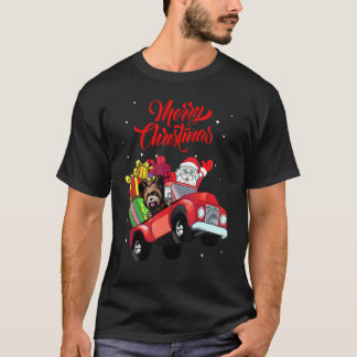 Yorkshire Terrier mit dem Weihnachtsmann in Red Tr T-Shirt