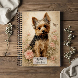 Yorkshire Terrier mit Rosen Notizblock