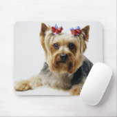 Yorkshire Terrier mit roten Bögen Mousepad (Mit Mouse)