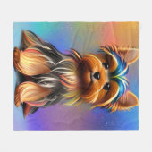 Yorkshire Terrier mit Soft Pastels Fleecedecke (Vorderseite (Horizontal))