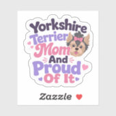 Yorkshire Terrier Mutter und stolz darauf Aufkleber (Blatt)