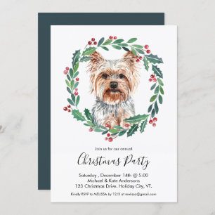 Yorkshire Terrier Niedlich Dog Elegantes Party Einladung