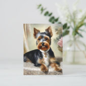Yorkshire Terrier Niedlich Dog Postkarte (Stehend Vorderseite)