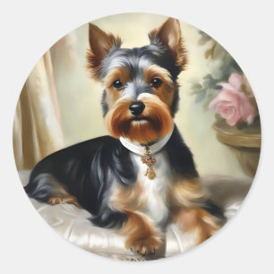 Yorkshire Terrier Niedlich Dog Runder Aufkleber