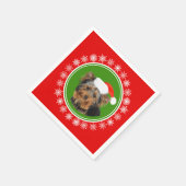 Yorkshire Terrier Niedliche Weihnachtsmannmütze Serviette (Ecke)