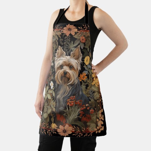 Yorkshire Terrier oder Silky Terrier Floral Welcom Schürze (InSitu)