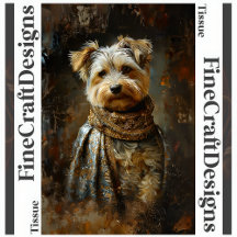 Yorkshire Terrier Oil Painting Decoupage Verlassen