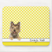 Yorkshire Terrier on Yellow Gingham Mousepad (Vorne)