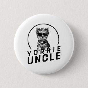 Yorkshire Terrier Oncle gibt Funny Dog Owners Gra Button