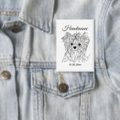 Yorkshire Terrier one line art customizable dog Button (Insitu)