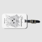 Yorkshire Terrier one line art customizable dog Gepäckanhänger (Vorderseite (Horizontal))