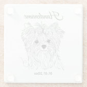 Yorkshire Terrier one line art customizable dog Glasuntersetzer (Rückseite)