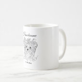 Yorkshire Terrier one line art customizable dog Kaffeetasse (VorderseiteRechts)