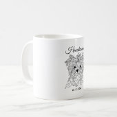Yorkshire Terrier one line art customizable dog Kaffeetasse (Vorderseite Links)
